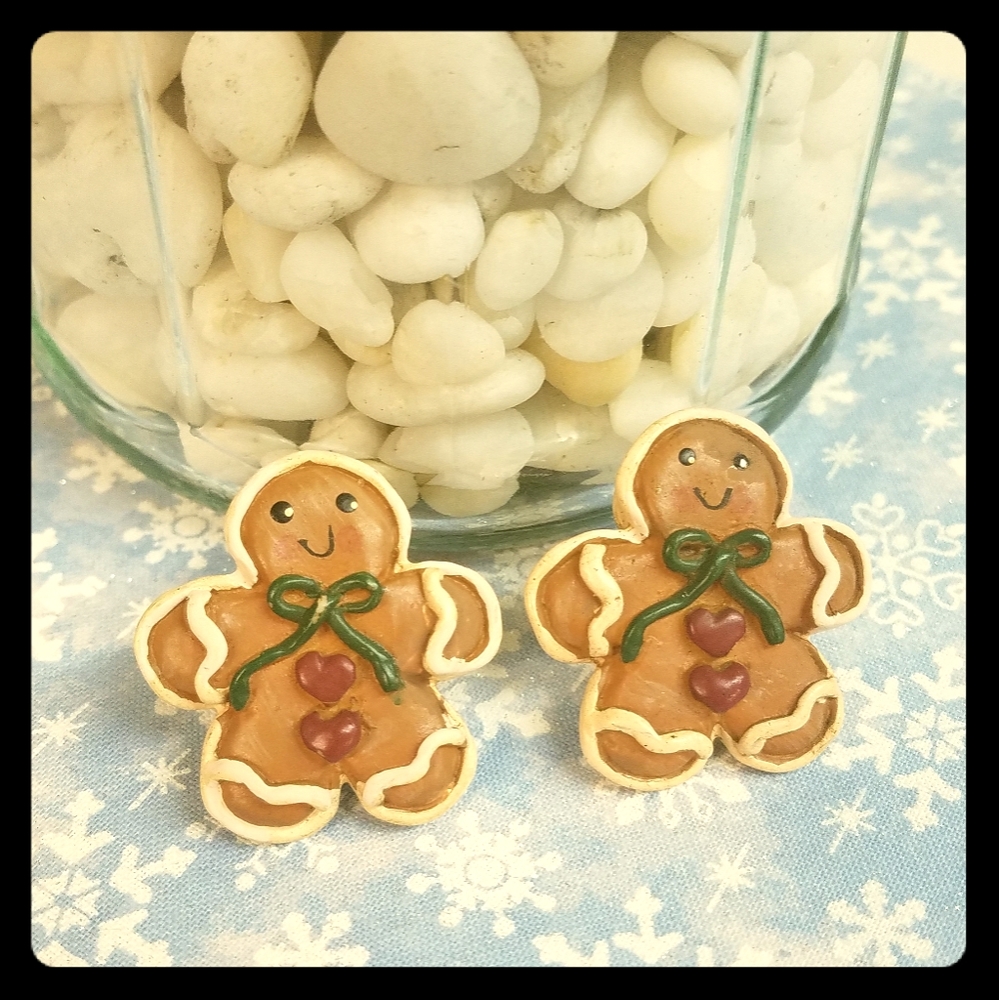 Gingerbread men earrings